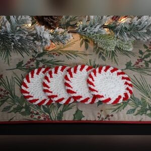 Handmade Peppermint Coasters Set of 4